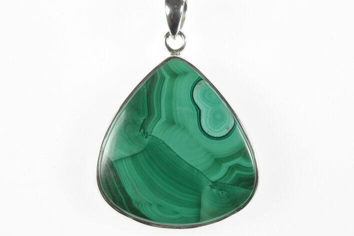 Vibrant Green Malachite Pendant - Sterling Silver #244044